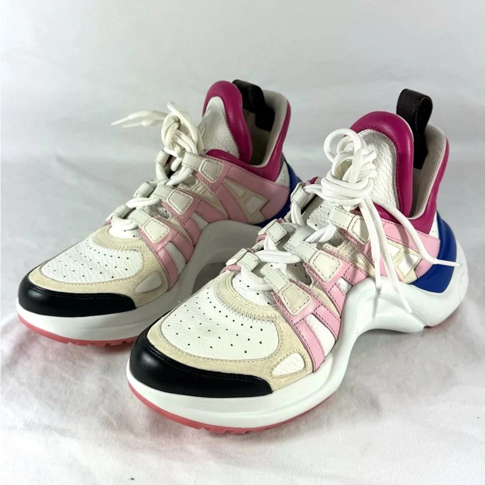 LOUIS VUITTON Multicolor Leather LV Archlight Women Sneakers Made in Italy 36.5 - Picture 4 of 17